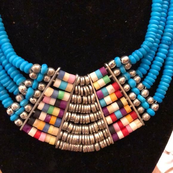 Tribal Collar Necklace Rainbow 🌈 colors - Picture 2 of 8